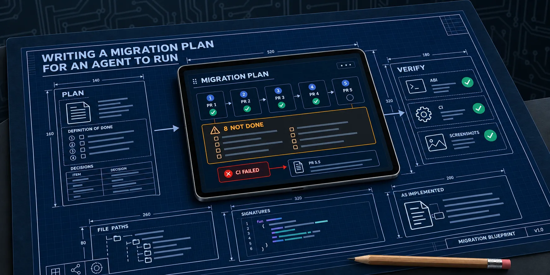 Writing a migration plan for an agent hero image